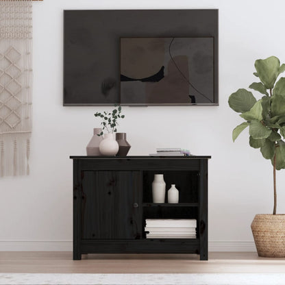 Tv Skříňka Šedá 70 X 36,5 X 52 Cm Masivní Borové Dřevo