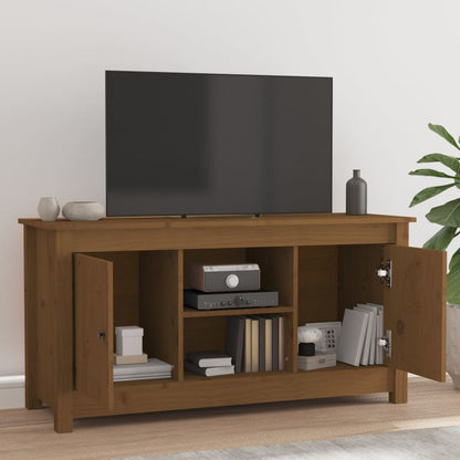 Tv Skříňka Medově Hnědá 103 X 36,5 X 52 Cm Masivní Borové Dřevo