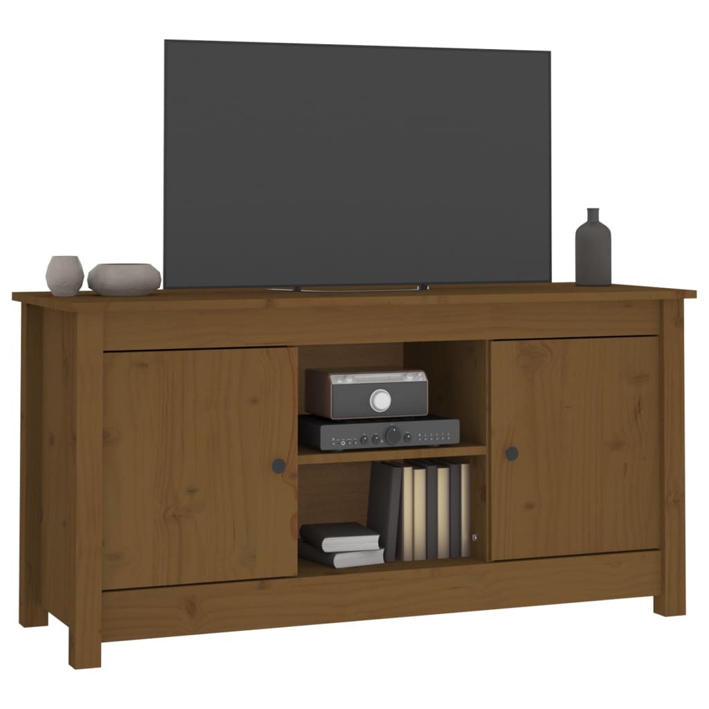 Tv Skříňka Medově Hnědá 103 X 36,5 X 52 Cm Masivní Borové Dřevo