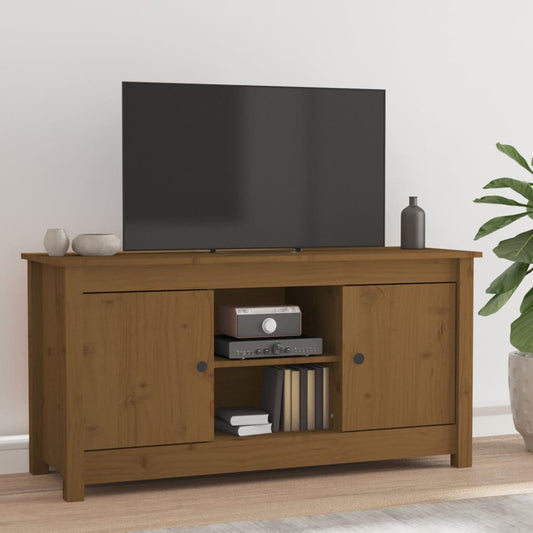 Tv Skříňka Medově Hnědá 103 X 36,5 X 52 Cm Masivní Borové Dřevo