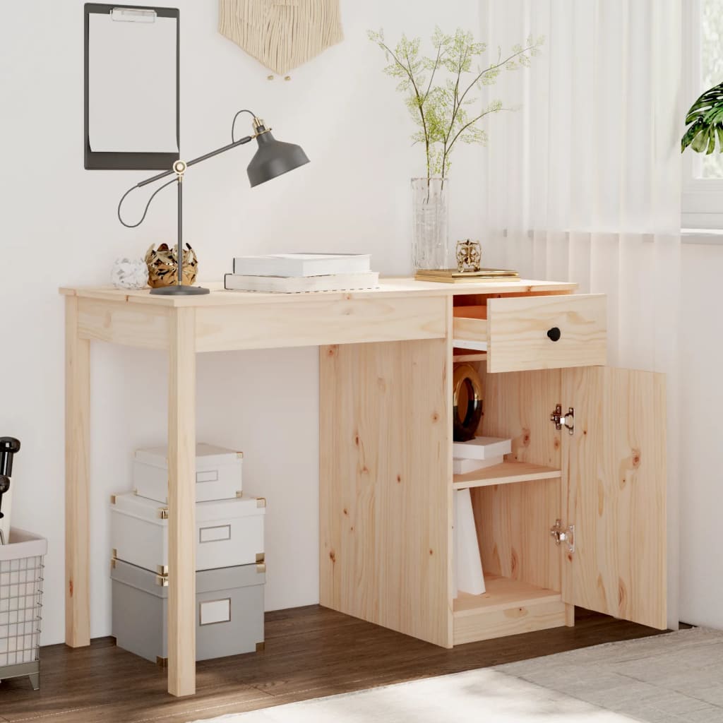 Psací Stůl 100 X 50 X 75 Cm Masivní Borové Dřevo