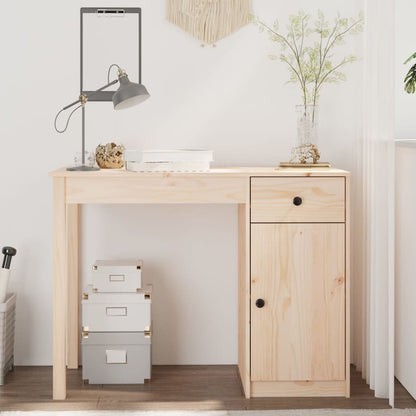 Psací Stůl Bílý 100 X 50 X 75 Cm Masivní Borové Dřevo