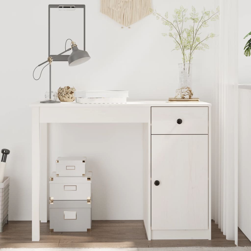 Psací Stůl 100 X 50 X 75 Cm Masivní Borové Dřevo