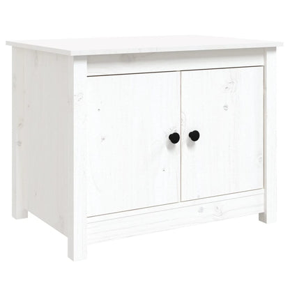 Konferenční Stolek Bílý 71 X 49 X 55 Cm Masivní Borové Dřevo