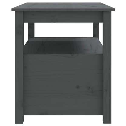Konferenční Stolek Šedý 71 X 49 X 55 Cm Masivní Borové Dřevo