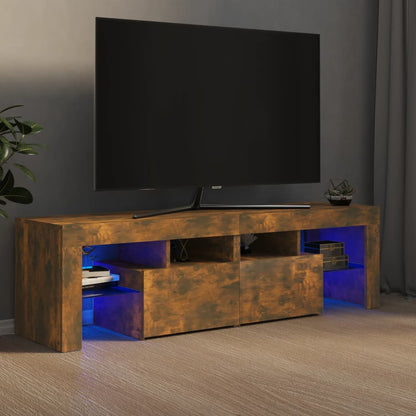 Tv Skříňka S Led Osvětlením Betonově Šedá 140 X 36,5 X 40 Cm