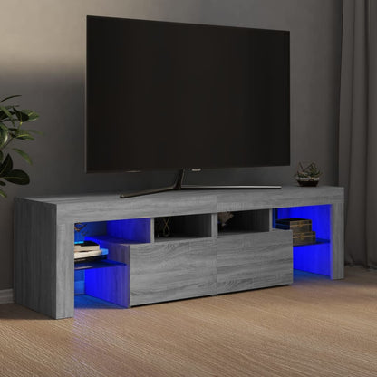Tv Skříňka S Led Osvětlením Betonově Šedá 140 X 36,5 X 40 Cm