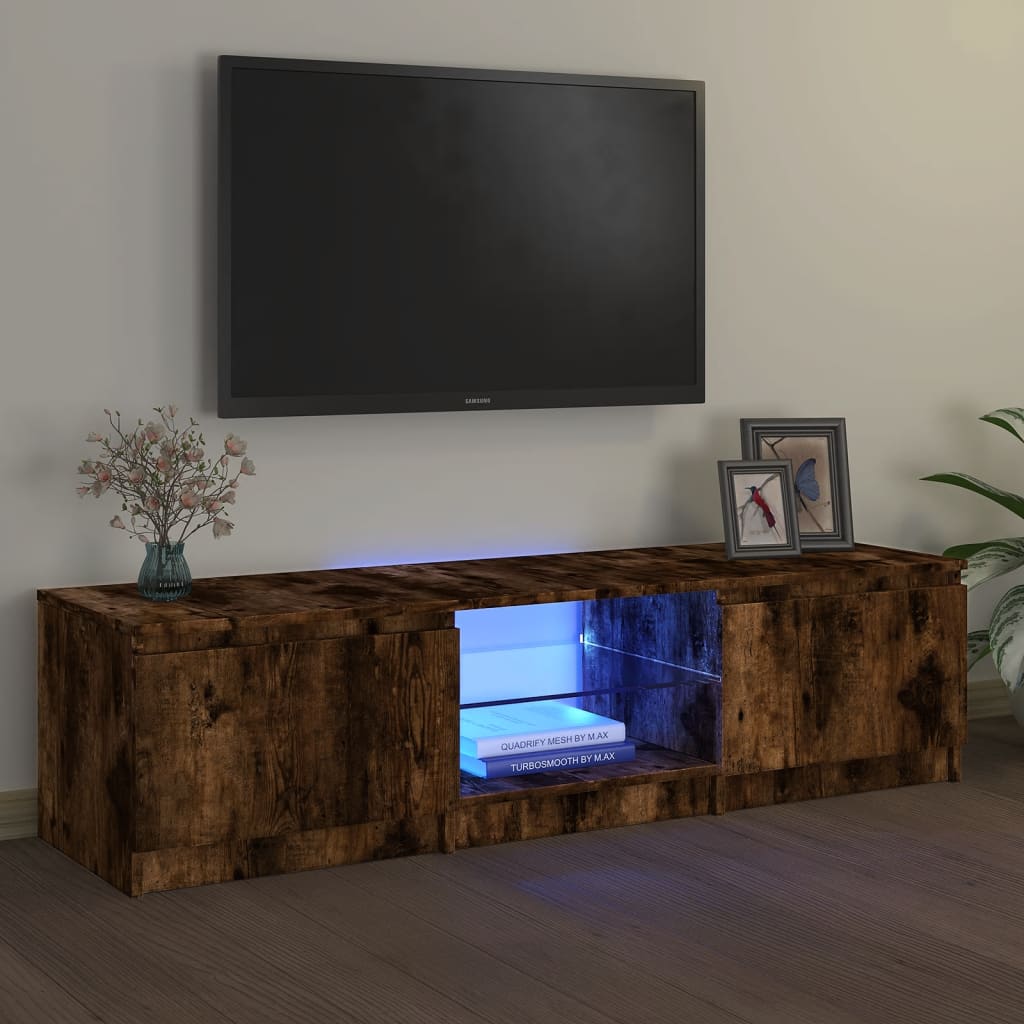 Tv Skříňka S Led Osvětlením Černá 140 X 40 X 35,5 Cm