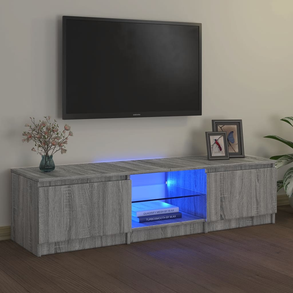 Tv Skříňka S Led Osvětlením Černá 140 X 40 X 35,5 Cm