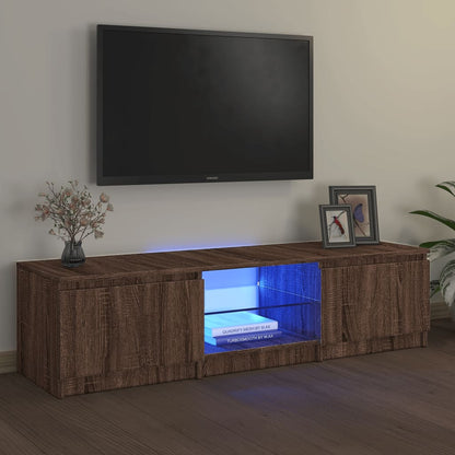 Tv Skříňka S Led Osvětlením Černá 140 X 40 X 35,5 Cm