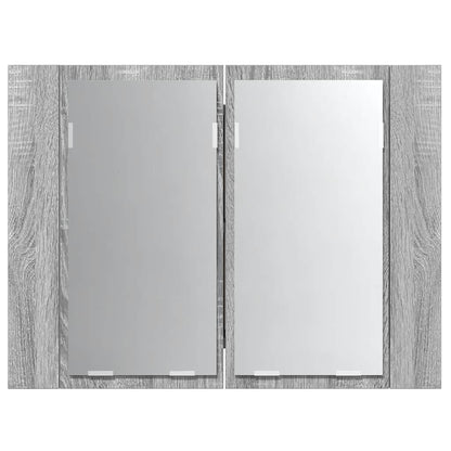 Zrcadlová Skříňka S Led Šedá Sonoma 60X12X45Cm Kompozitní Dřevo