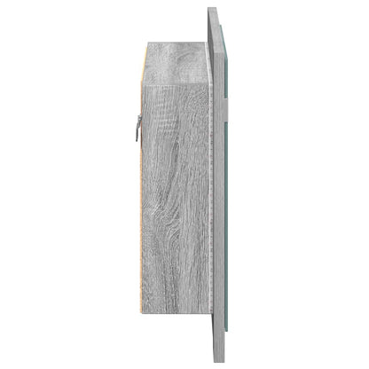 Zrcadlová Skříňka S Led Šedá Sonoma 60X12X45Cm Kompozitní Dřevo