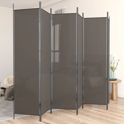 5Dílný Paraván Antracitový Textil Antracitová