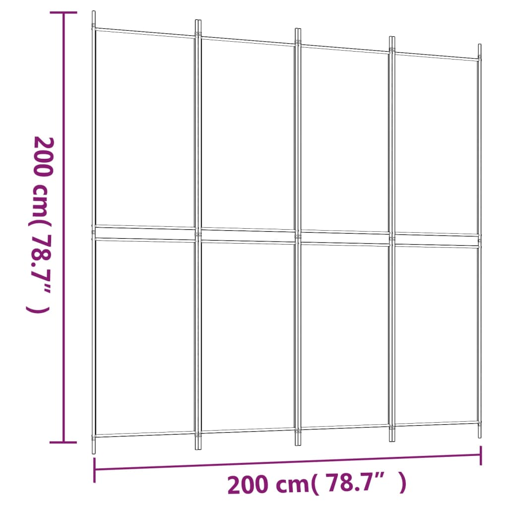 4Dílný Paraván Antracitový Textil Antracitová