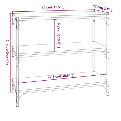 Knihovna 80X33X70,5 Cm Kompozitní Dřevo A Ocel Dub Sonoma
