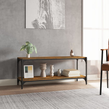 Tv Skříňka Kouřový Dub 100 X 33 X 41 Cm Kompozitní Dřevo A Ocel