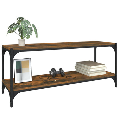 Tv Skříňka Kouřový Dub 100 X 33 X 41 Cm Kompozitní Dřevo A Ocel