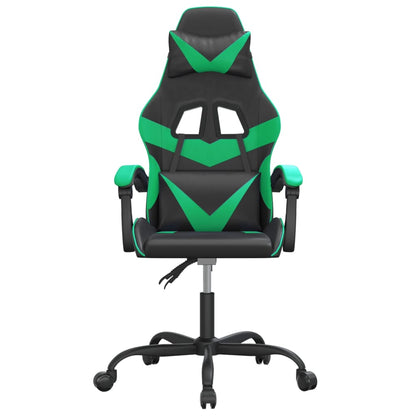 Otočná Herní Židle Černá A Zelená Umělá Kůže