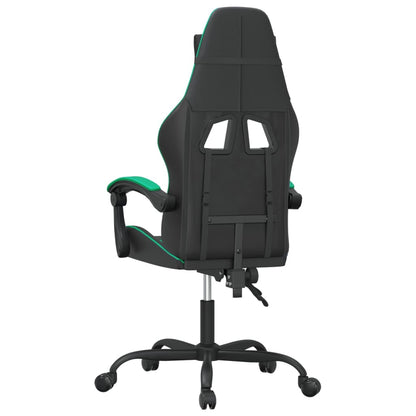 Otočná Herní Židle Černá A Zelená Umělá Kůže