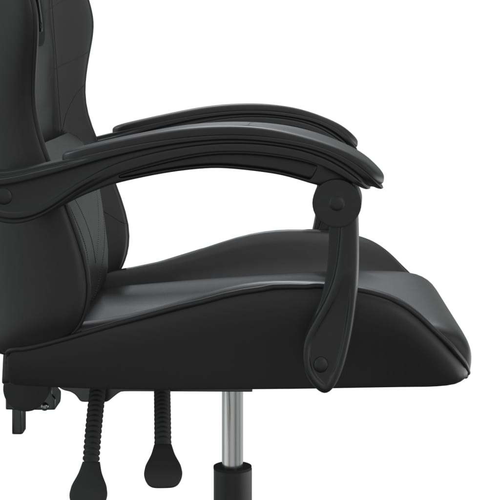 Otočná Herní Židle S Podnožkou Černá Umělá Kůže