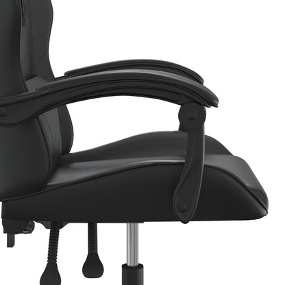 Otočná Herní Židle S Podnožkou Černá Umělá Kůže