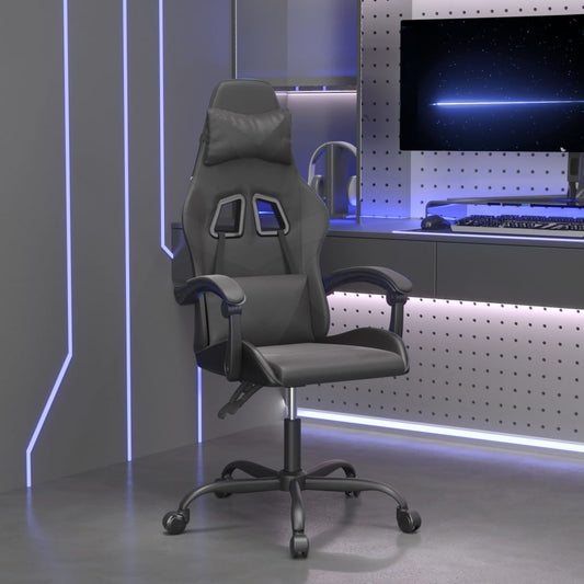 Otočná Herní Židle S Podnožkou Černá Umělá Kůže