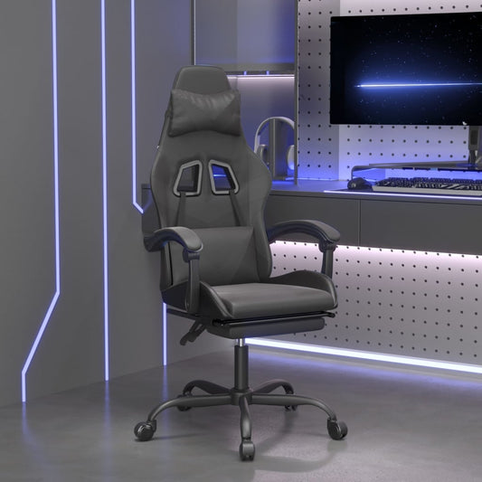 Otočná Herní Židle S Podnožkou Černá Umělá Kůže