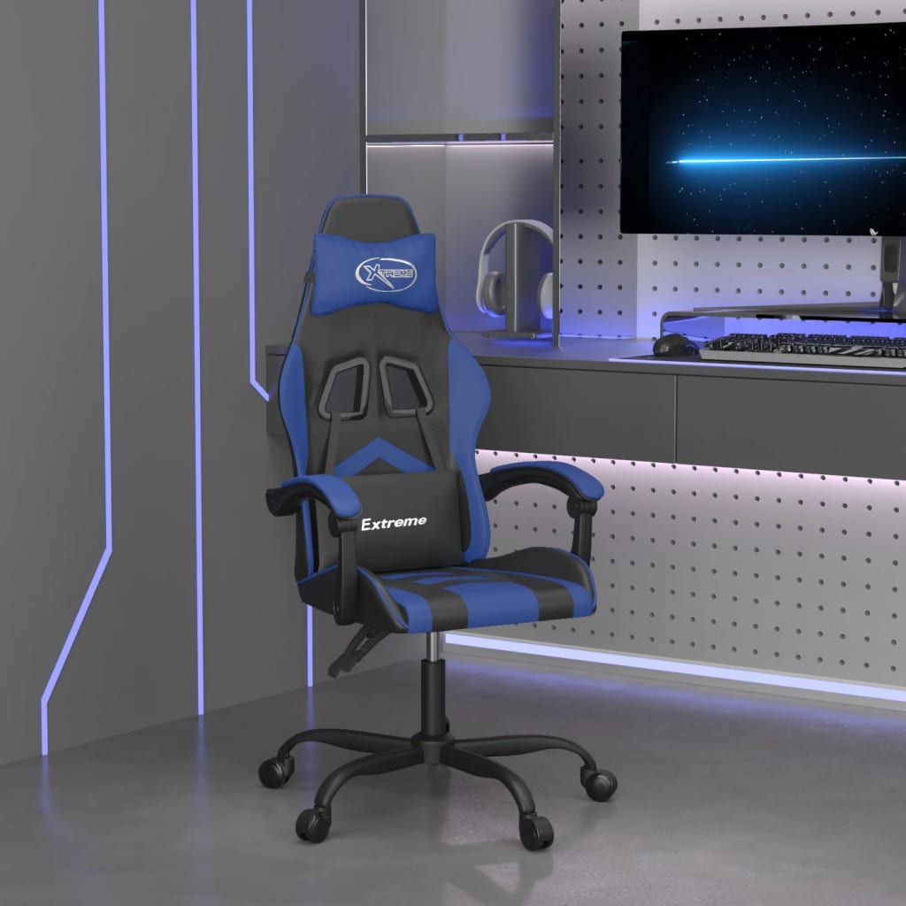Otočná Herní Židle Černá A Bílá Umělá Kůže
