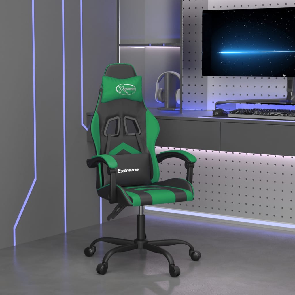 Otočná Herní Židle Černá A Bílá Umělá Kůže