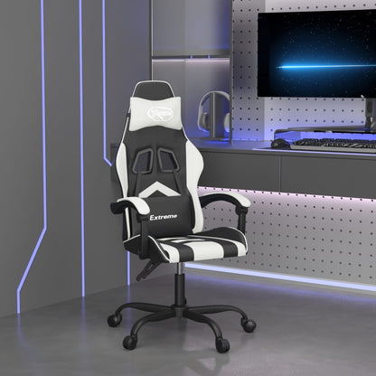 Otočná Herní Židle Černá A Bílá Umělá Kůže