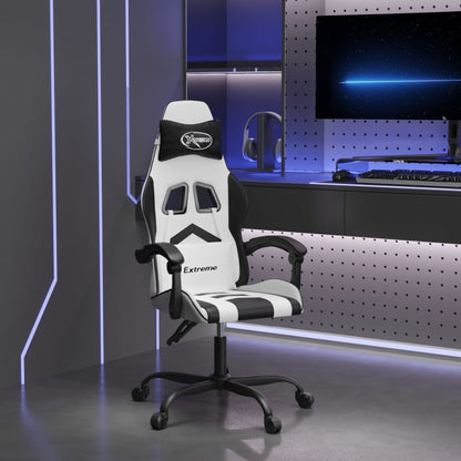 Otočná Herní Židle Černá A Bílá Umělá Kůže