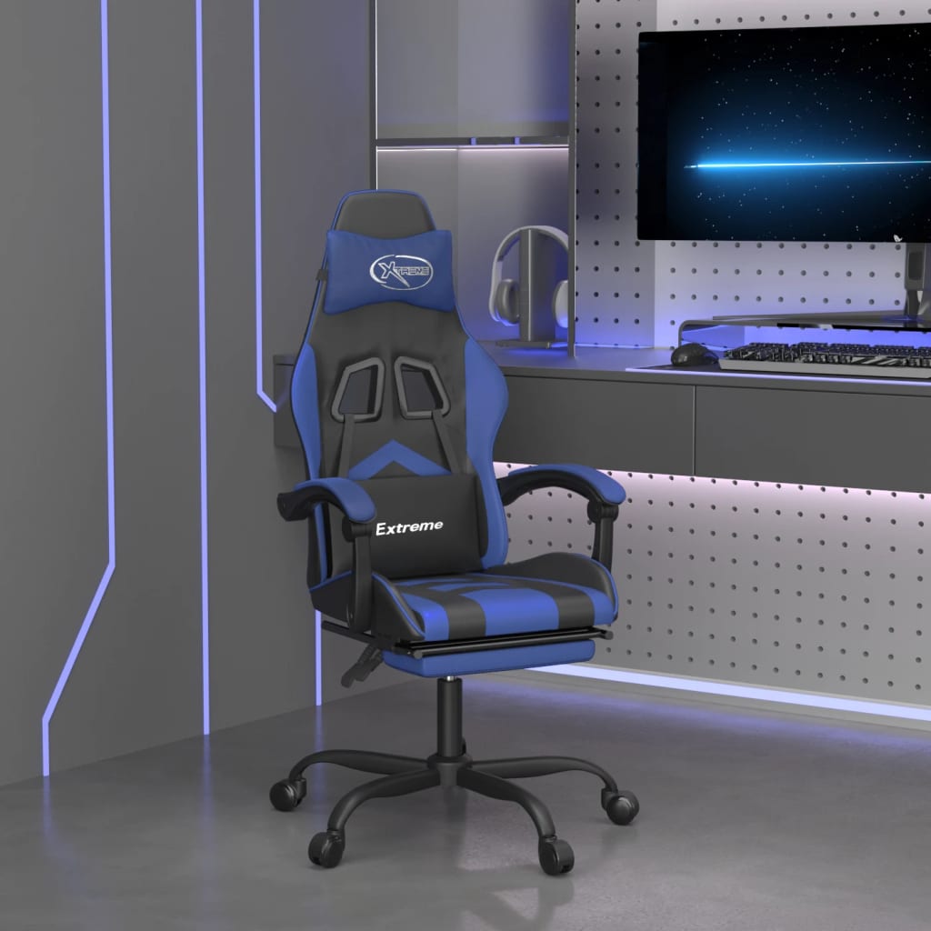 Otočná Herní Židle Černá A Bílá Umělá Kůže