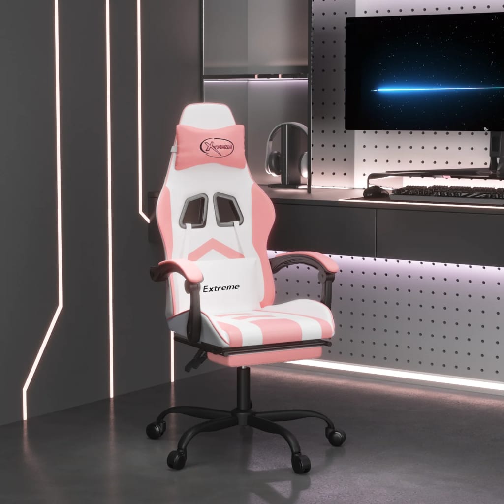 Otočná Herní Židle Černá A Bílá Umělá Kůže