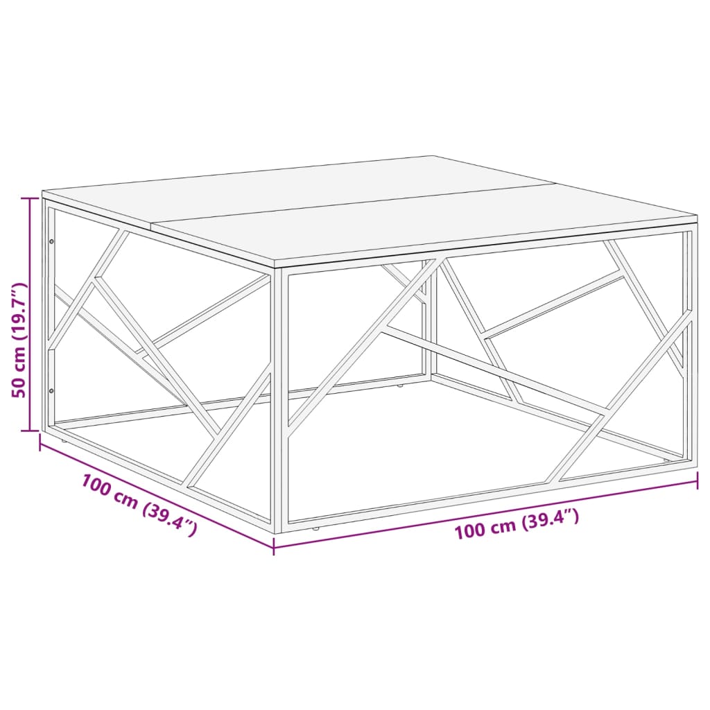 Konferenční Stolek Stříbrný Nerezová Ocel A Recyklované