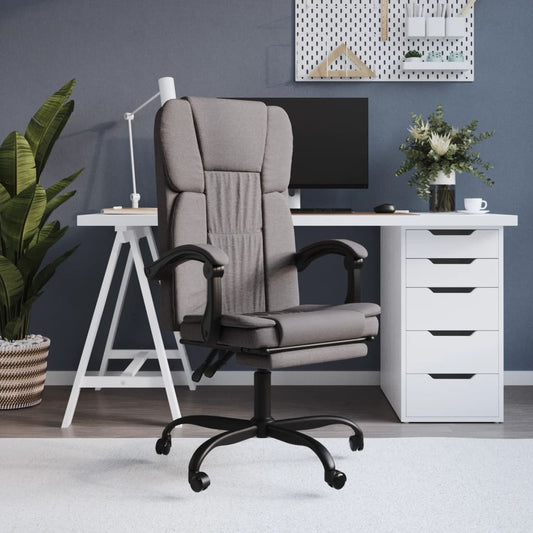 Polohovací Kancelářská Židle Taupe Textil