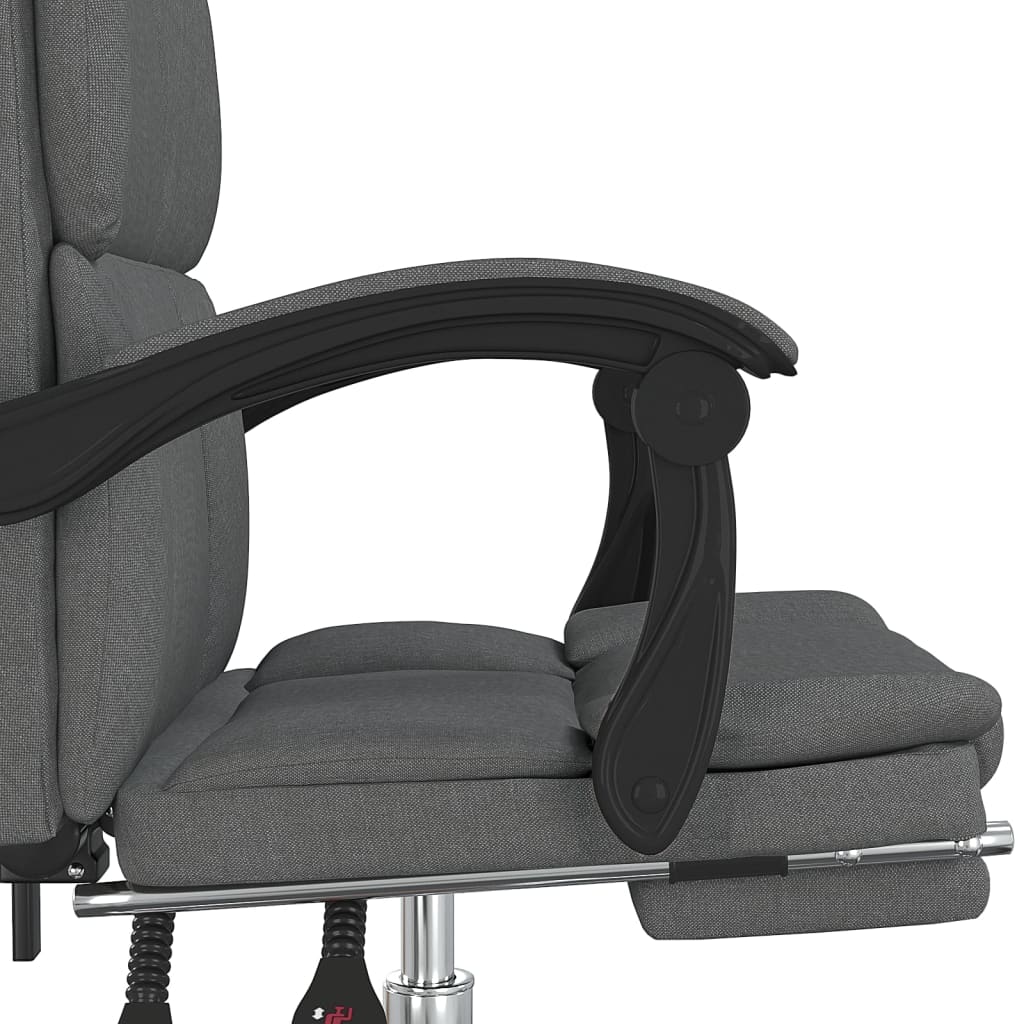 Polohovací Kancelářská Židle Tmavě Šedá Textil