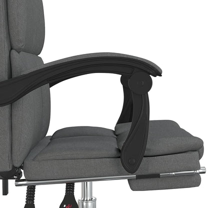 Polohovací Kancelářská Židle Tmavě Šedá Textil
