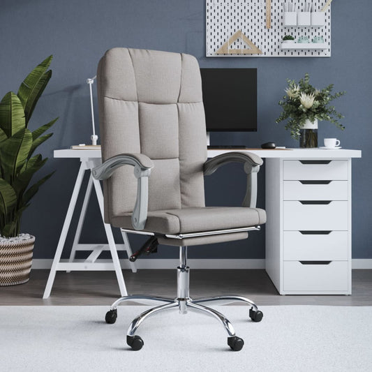 Polohovací Kancelářská Židle Taupe Textil