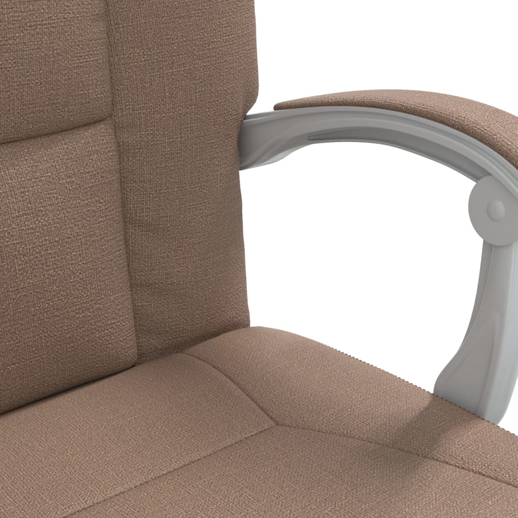 Polohovací Kancelářská Židle Hnědá Textil