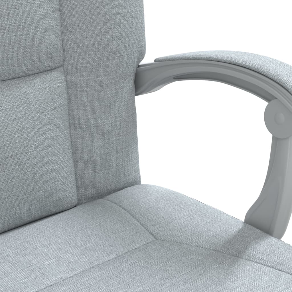 Polohovací Kancelářská Židle Světle Šedá Textil