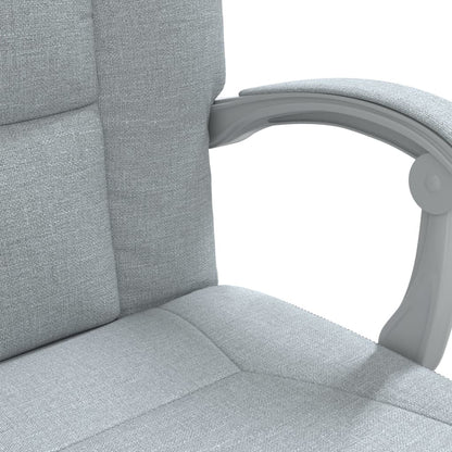 Polohovací Kancelářská Židle Světle Šedá Textil