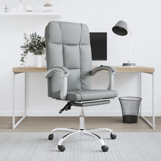 Polohovací Kancelářská Židle Světle Šedá Textil