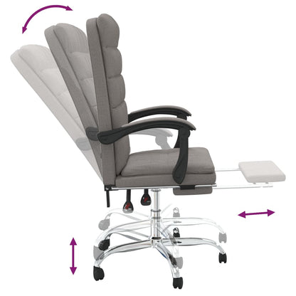 Polohovací Kancelářská Židle Taupe Textil