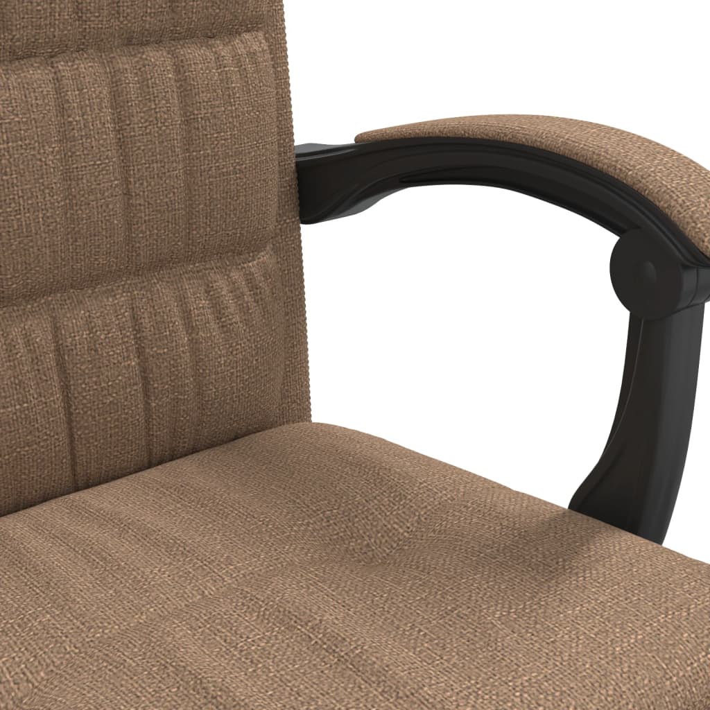 Polohovací Kancelářská Židle Hnědá Textil