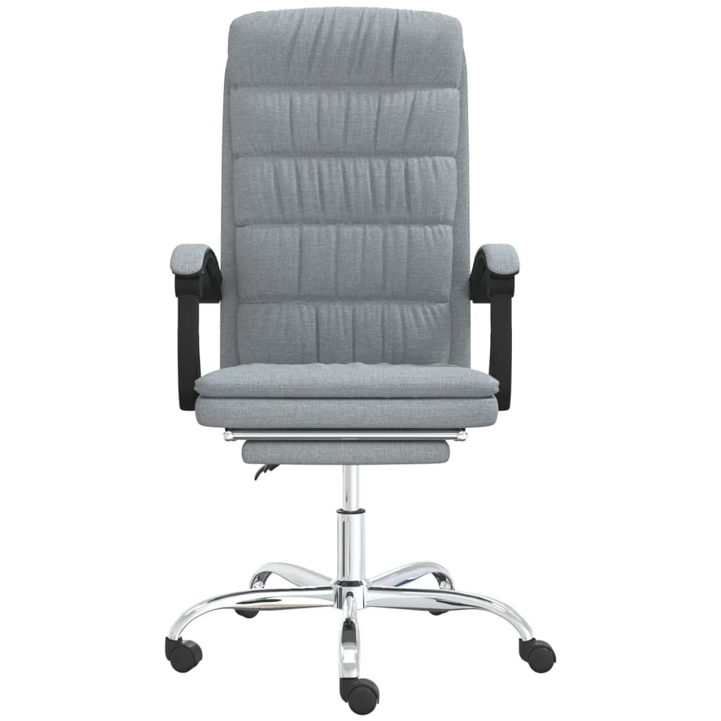 Polohovací Kancelářská Židle Světle Šedá Textil