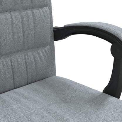 Polohovací Kancelářská Židle Světle Šedá Textil