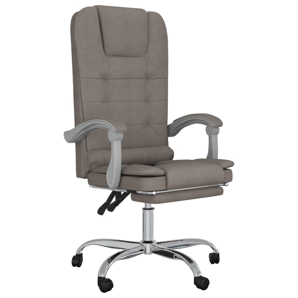Masážní Polohovací Kancelářské Křeslo Taupe Textil