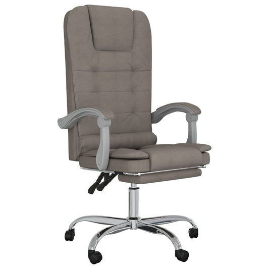 Masážní Polohovací Kancelářské Křeslo Taupe Textil