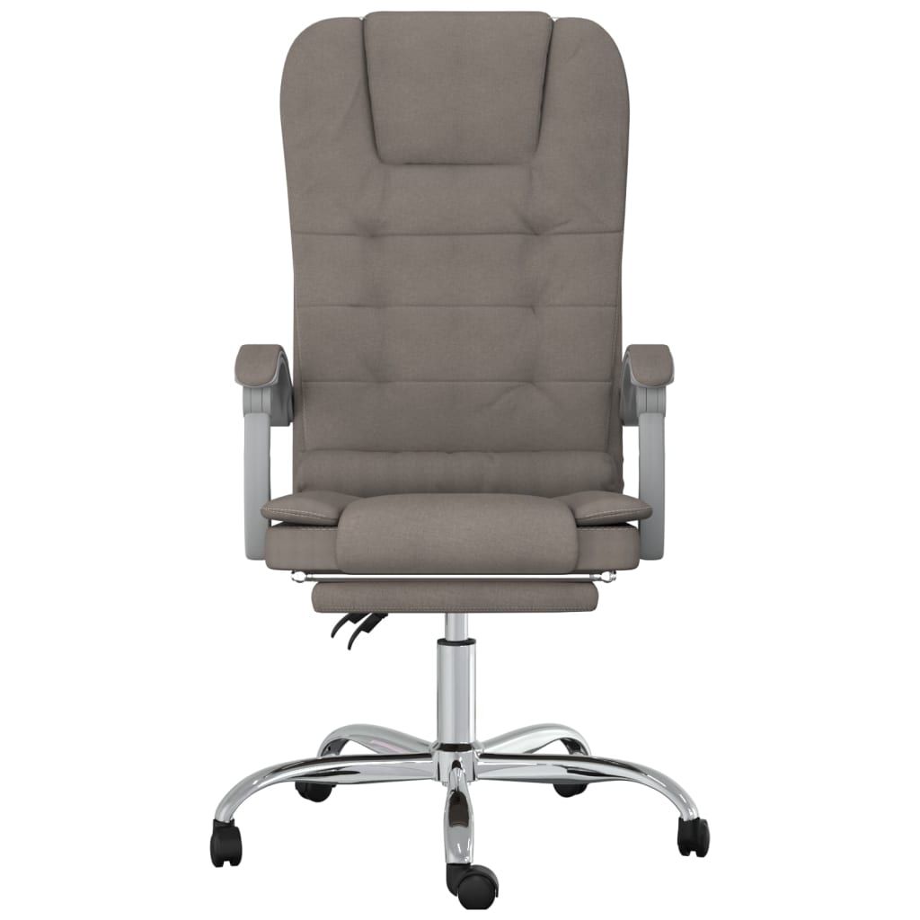 Masážní Polohovací Kancelářské Křeslo Taupe Textil