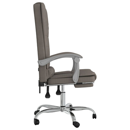 Masážní Polohovací Kancelářské Křeslo Taupe Textil
